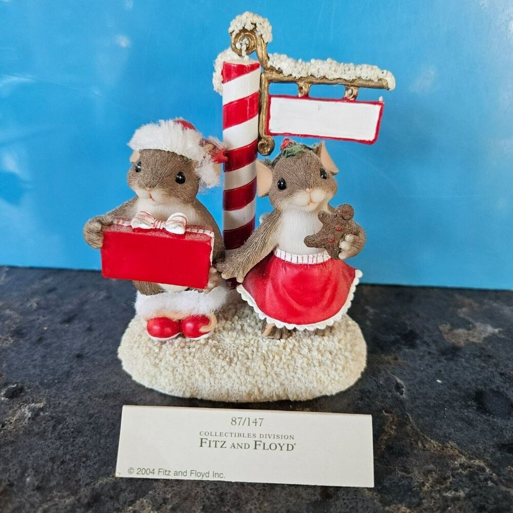 Fitz & Floyd Charming Tails Collectible Happy Holidays From Us To You Gift